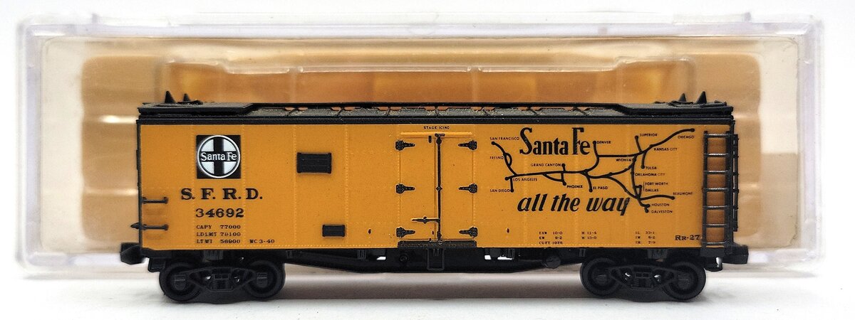 Tex-N-Rails 34692 N Scale Santa Fe "Scout" Refrigerator Car EX/Box