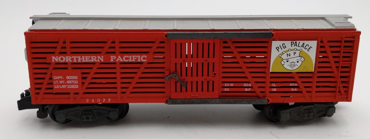 American Flyer 24077 Vintage S Northern Pacific Pig Palace Stock Car VG