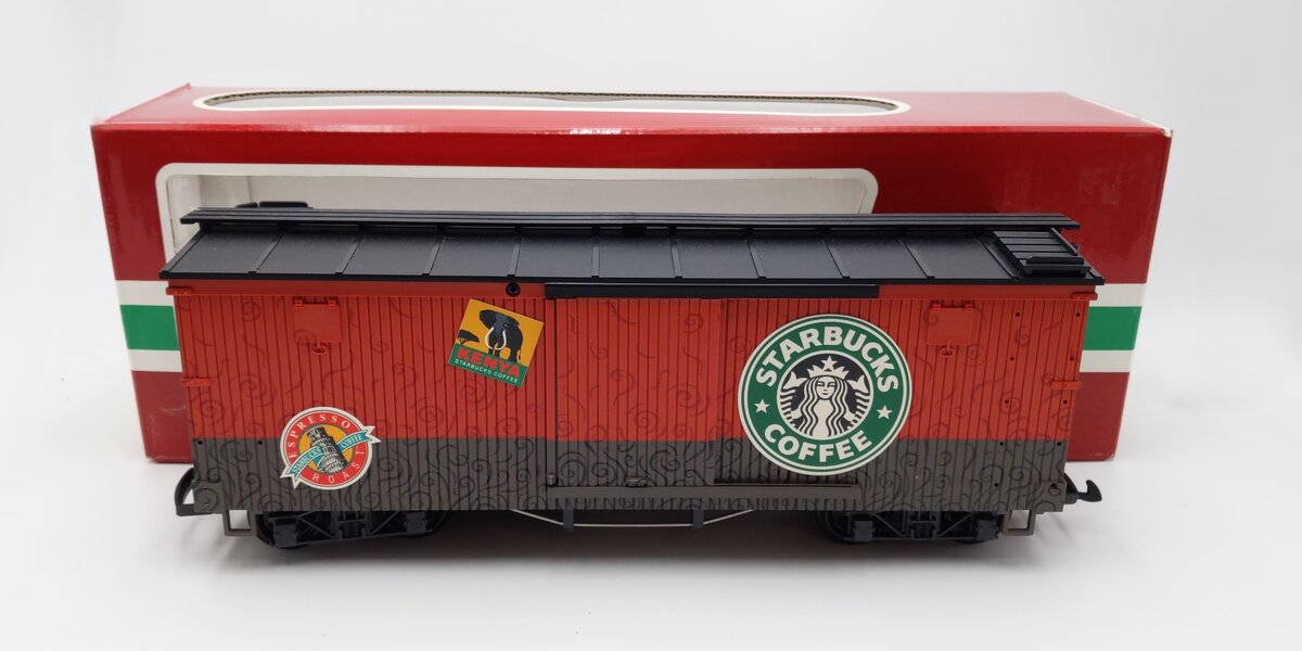 LGB 49670 G Scale Starbucks Box Car EX/Box