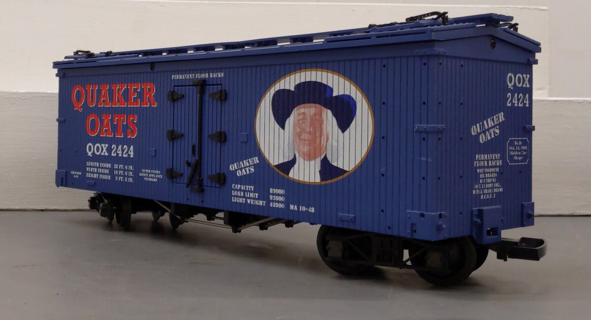 USA Trains R-16021 G Quaker Oats Reefer Car #2424 LN/Box