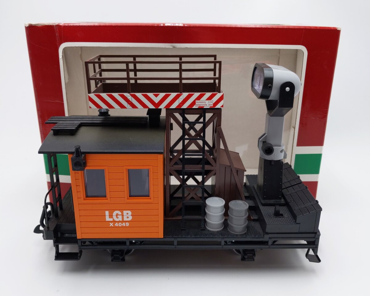 LGB 4049 G Scale Operating Searchlight Car w/ Metal Wheels EX/Box