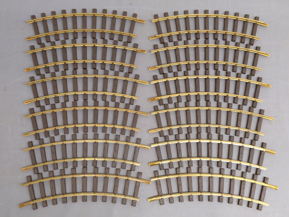 LGB 1100 G Scale 30 Degree Curved Track Sections (12) EX