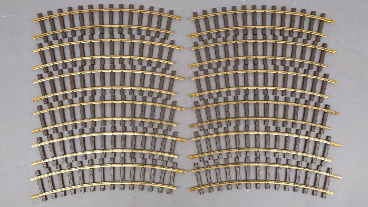 LGB 1500 G Scale Wide Radius Curved Track Sections (12) EX