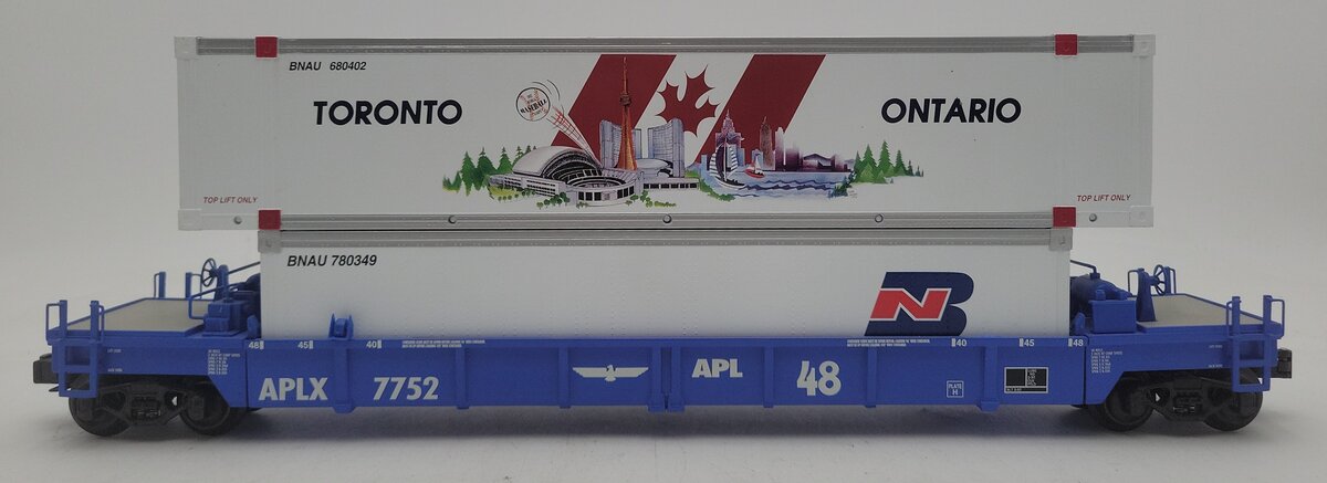 K-Line K775201 O Gauge American President Lines Thrall DTTX w/ 2 Containers EX/Box