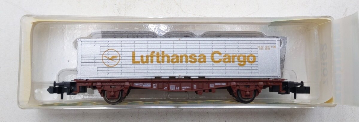 Trix 70152 N Scale DB Flatcar w/ Cargo Trailer #4408753 LN/Box