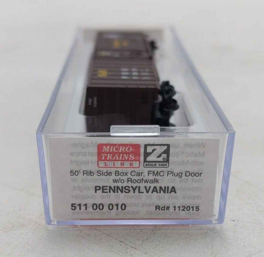 Micro-Trains 51100010 Z Scale PRR 50' Rib Side Boxcar #112015 LN/Box