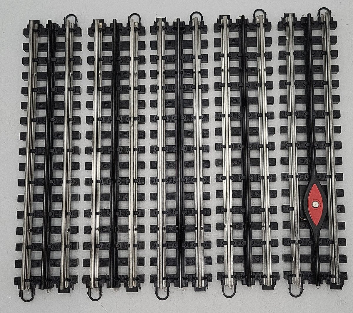 K-Line O K-0736 SuperSnap 10" Straight Track Sections w/ an Uncoupler Track [5] EX