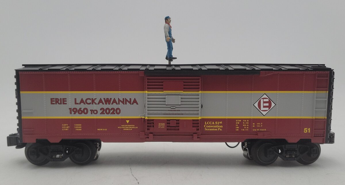 Lionel 2101520 LCCA Erie Lackawanna Walking Brakeman Boxcar #51 EX/Box