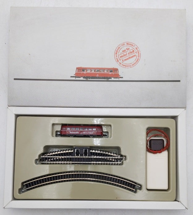 Marklin 88175 Z Scale Deutsche Bahn McDonalds Railbus Starter Set w/Track LN/Box