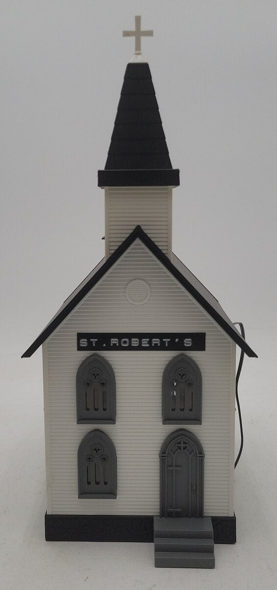 MTH 30-9057 Country Church #5 - White with Black & Gray Trim EX/Box