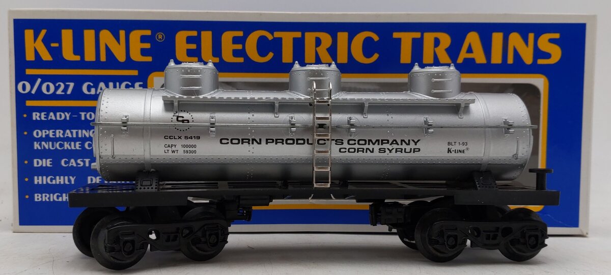 K-Line K-5419 O Gauge Corn Products Triple Dome Tank Car #5419 LN/Box