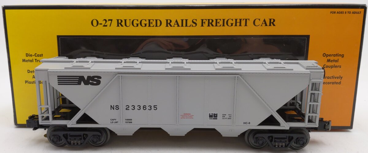 MTH 33-7507 O Gauge Norfolk Southern 3-Bay Covered Hopper Car #233635 LN/Box