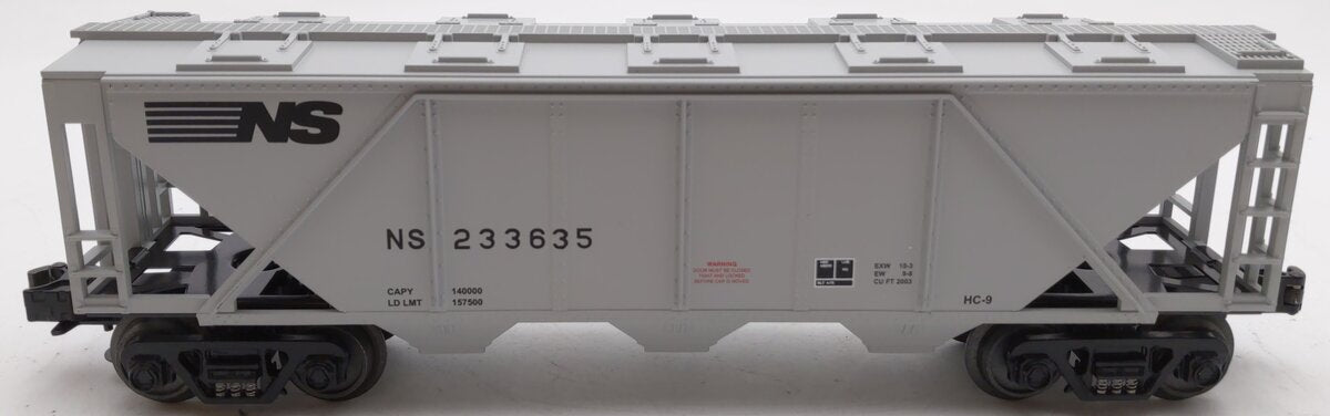 MTH 33-7507 O Gauge Norfolk Southern 3-Bay Covered Hopper Car #233635 LN/Box