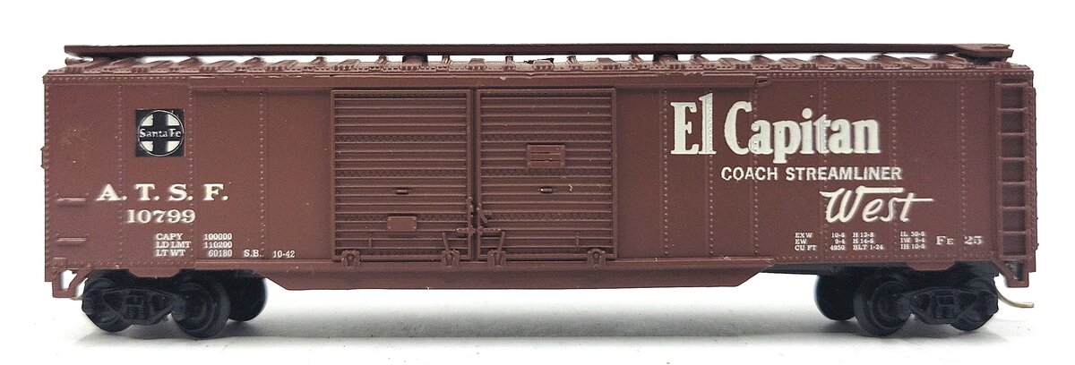 Atlas 3627 N Scale ATSF 50' Double Door Boxcar #10799 LN/Box