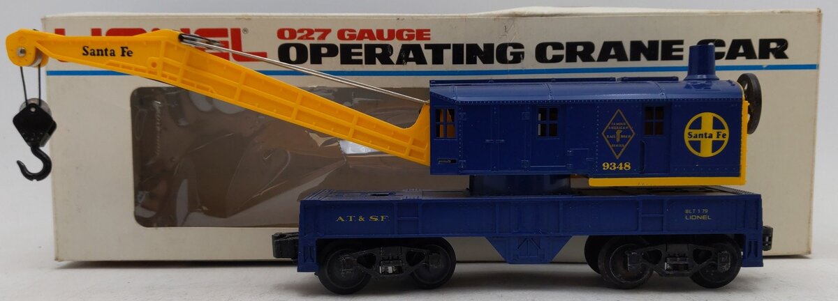 Lionel 6-9348 O Gauge Santa Fe Crane Car EX/Box