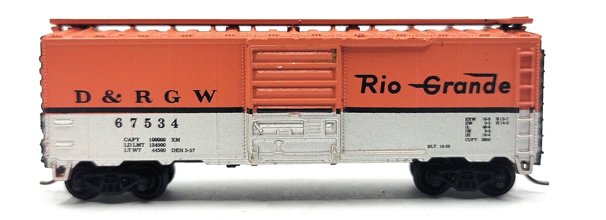 Atlas 3423 N Scale D&RGW 40' Boxcar #67534 EX/Box