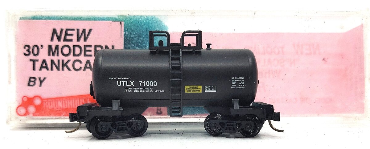 Roundhouse 8461 N Scale UTLX 30' Modern Tank Car #71000 EX/Box