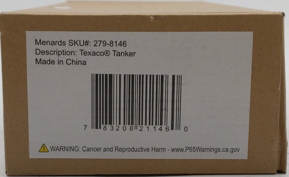 Menards 279-8146 O Gauge Texaco Tanker #4389 EX/Box