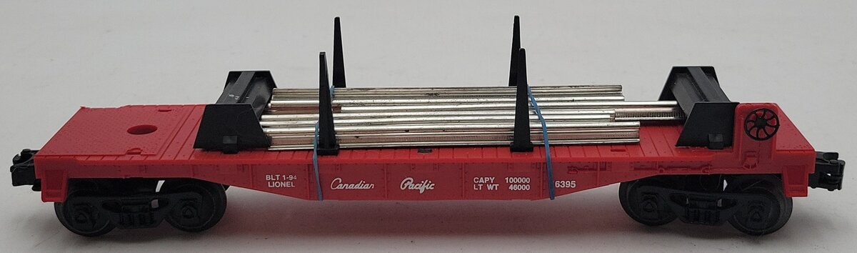 Lionel 6-16395 O Gauge Canadian Pacific Flat Car w/Rail Load EX/Box