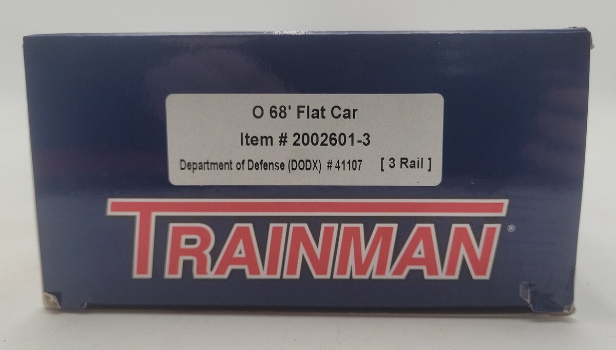 Atlas 2002601-3 O Gauge Department of Defense 68' Flat Car #41107 (3-Rail) EX/Box