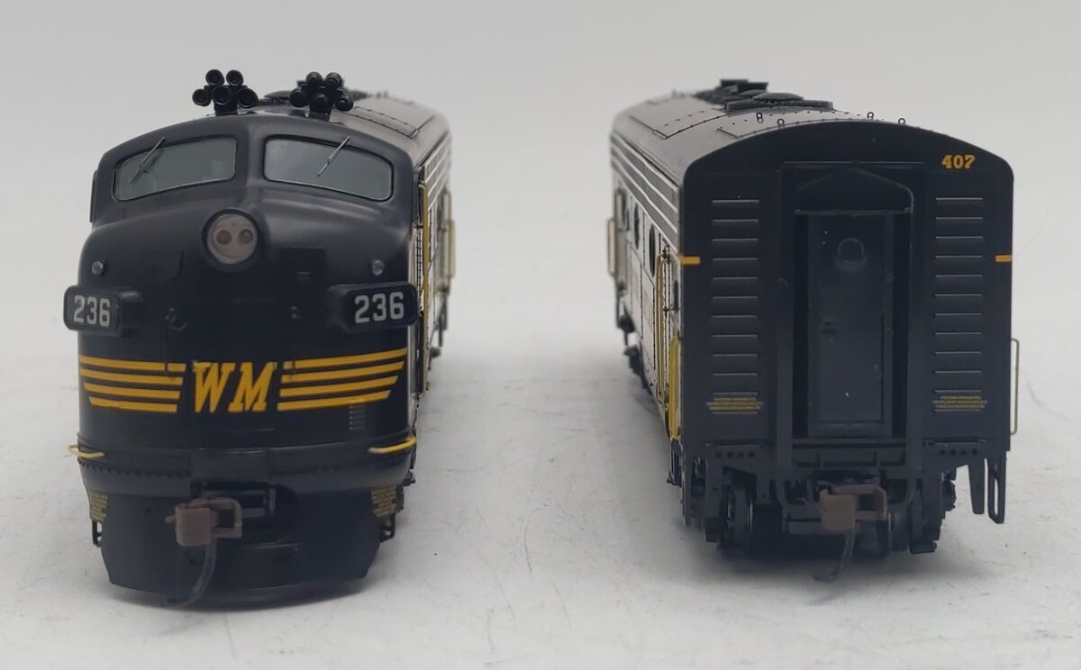 Athearn G1519 HO Western Maryland F-7A/B Phase 2 Diesel Locomotive Set #236/407 NIB