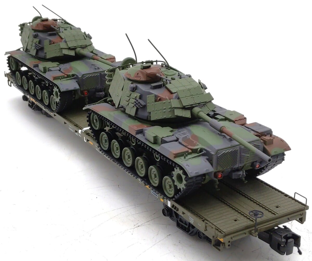 MTH 20-95469 O US Army 60' Flat Car w/2 M60 Tanks LN/Box