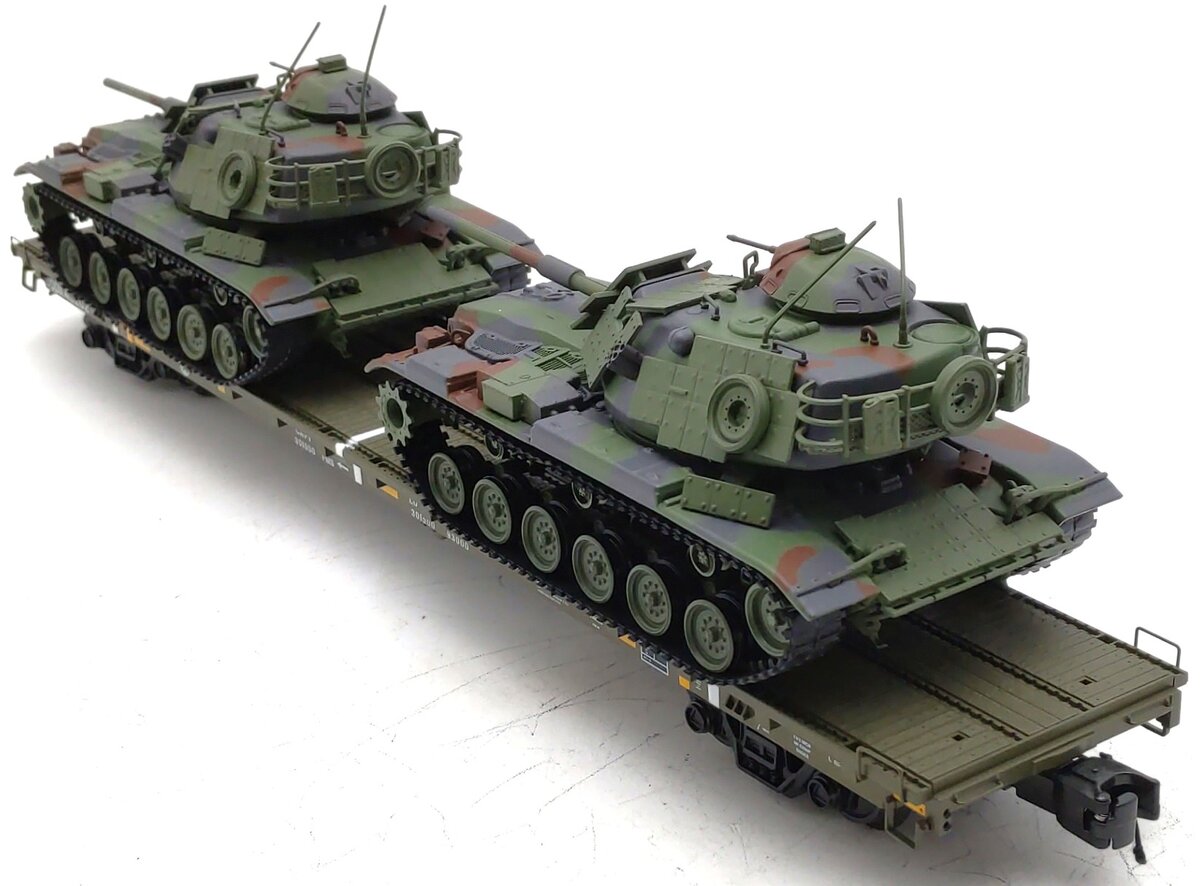 MTH 20-95469 O US Army 60' Flat Car w/2 M60 Tanks LN/Box
