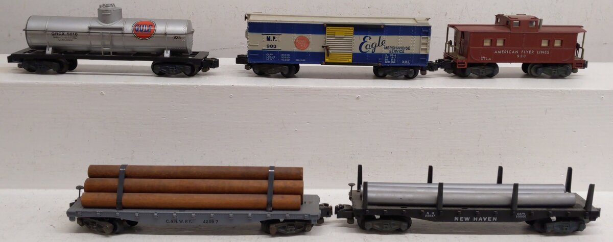 American Flyer S Gauge Vintage Freight Cars #930,983,5016,24537,4259 [5] VG