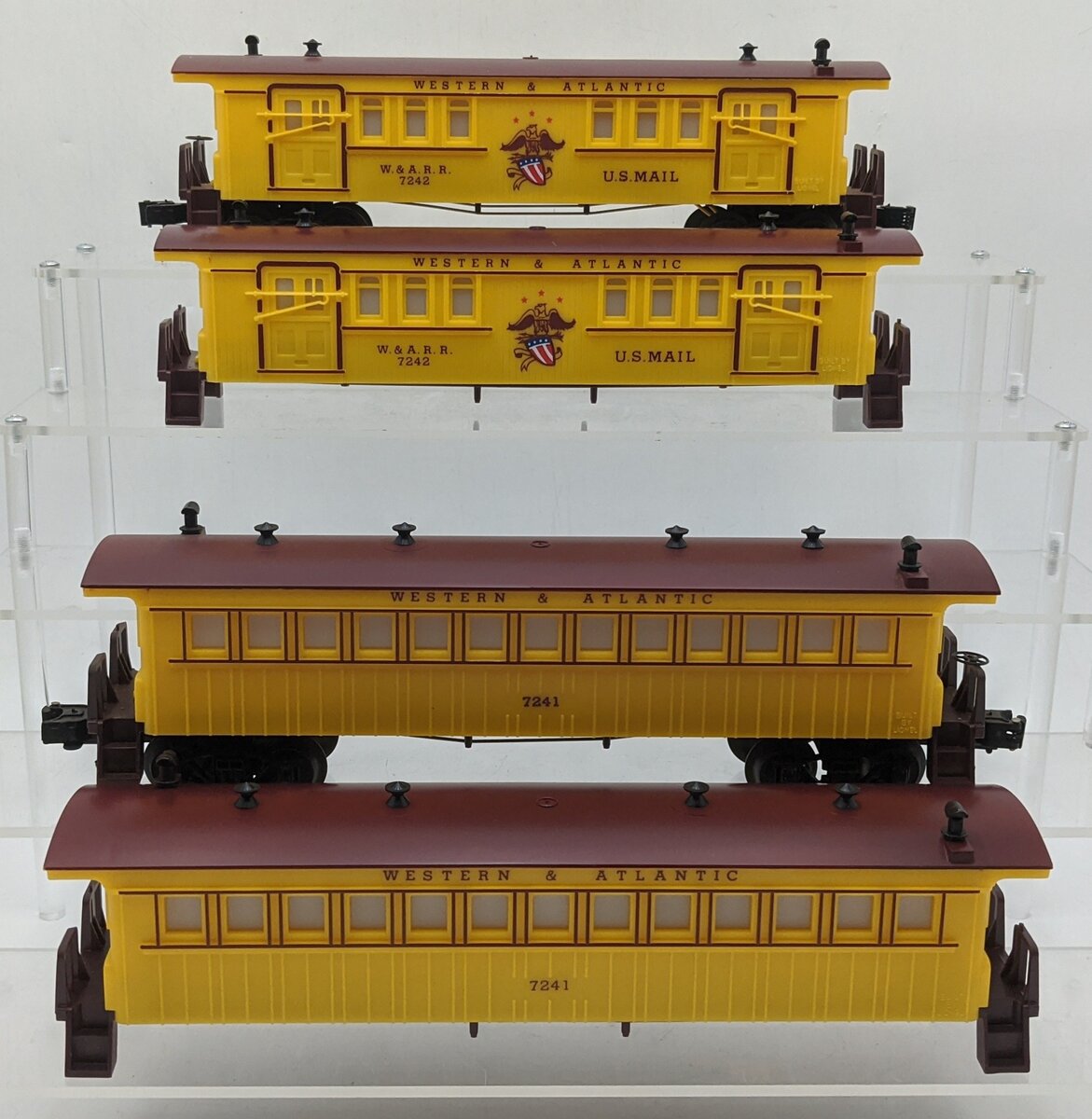 Lionel O Gauge Western & Atlantic Assorted Passenger Cars: 6-7241 & 6-7242 [4] VG