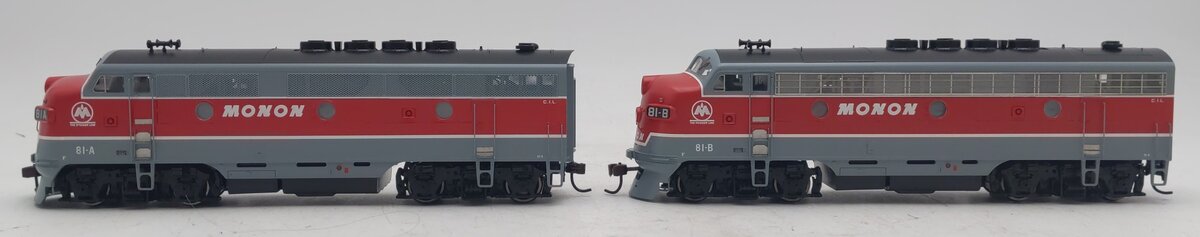Athearn G2616 HO Scale Monon F-3A/F-3A Diesel Locomotive Set #81A/81B LN/Box