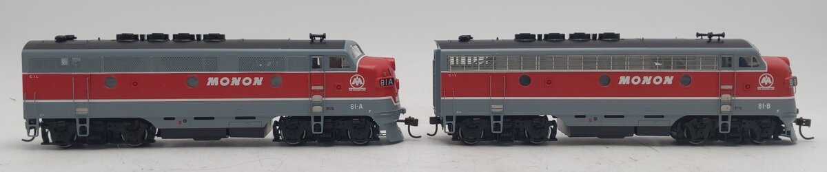 Athearn G2616 HO Scale Monon F-3A/F-3A Diesel Locomotive Set #81A/81B LN/Box