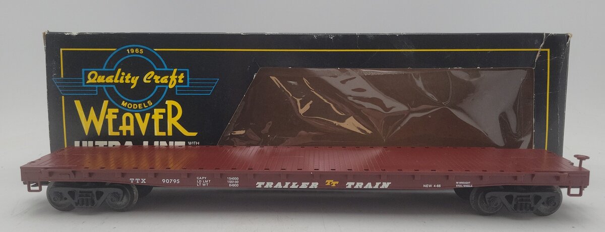 Weaver 4079 TTX Hi Rail 50' Flatcar #90795 (3 Rail) EX/Box
