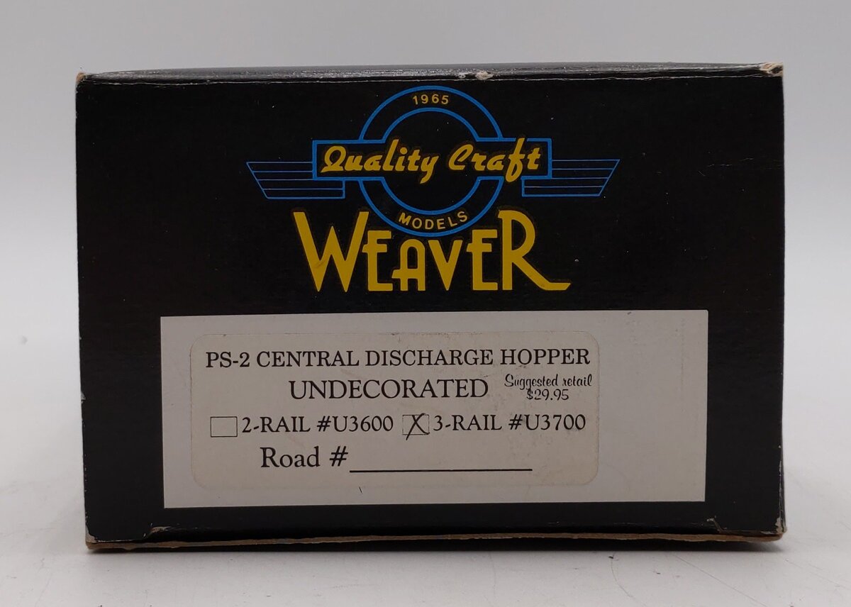Weaver O Scale PS-2 Central Discharge Hopper Undecorated 3 Rail LN/Box