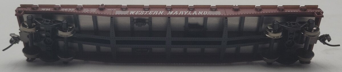 Athearn 1448 HO Scale Western Maryland Flatcar w/ Two Tractors #2632 EX/Box