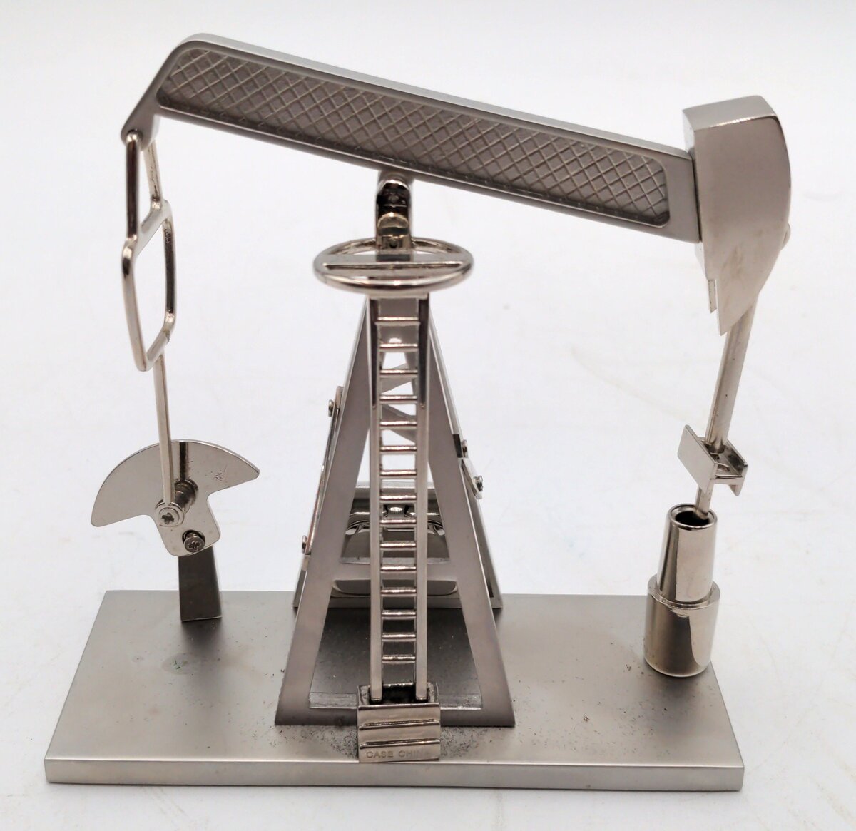 Sanis Enterprises CK275A Silver Pump Jack Clock NIB