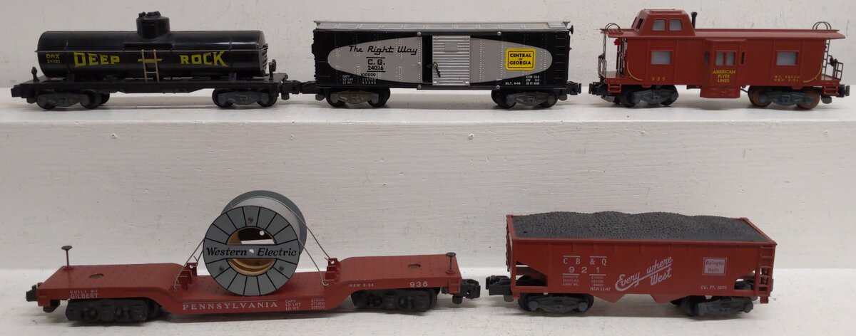 American Flyer S Gauge Vintage Freight Cars #24026,24321,935,921,936 [5] VG