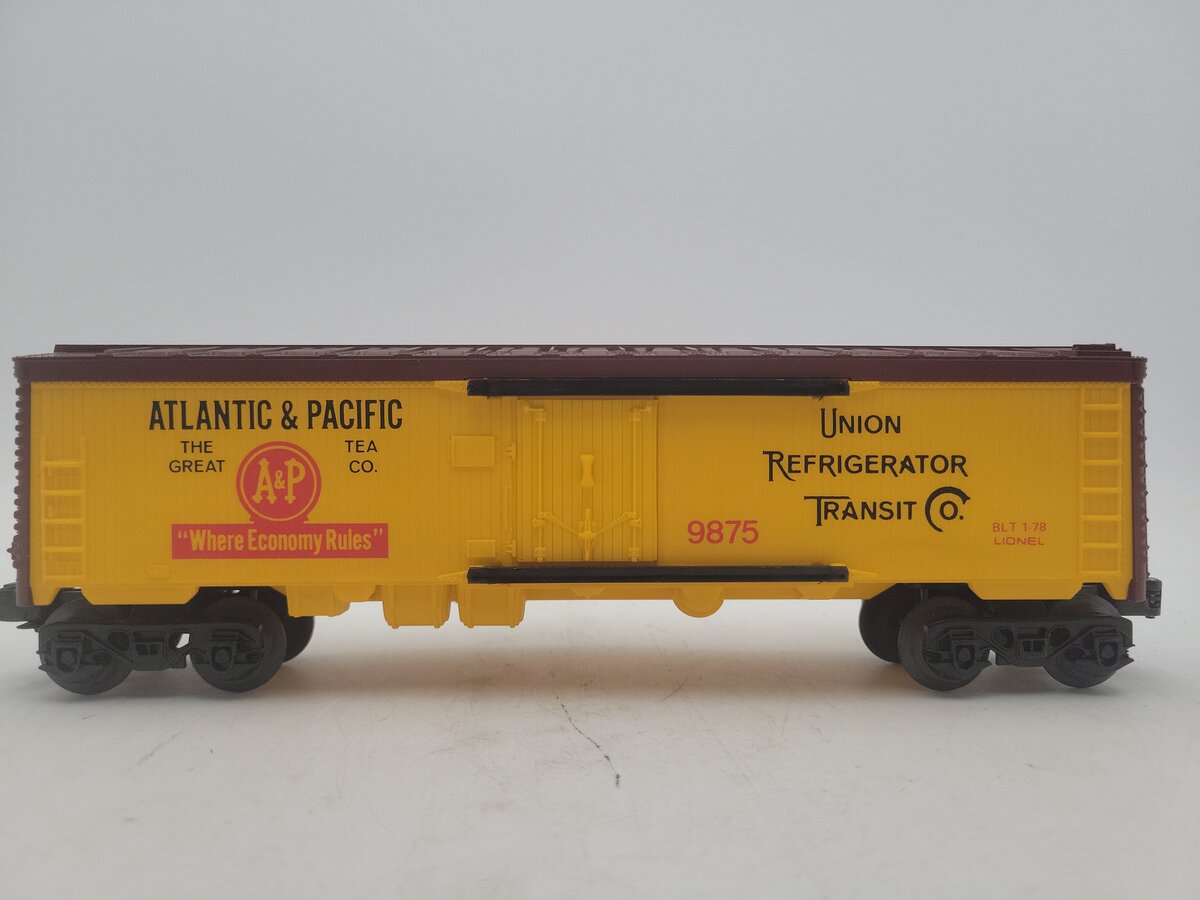 Lionel 6-9875 O Atlantic and Pacific Billboard Reefer Car #9875 VG/Box