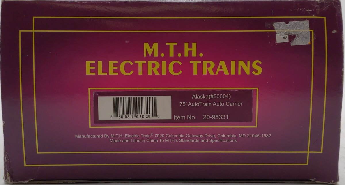 MTH 20-98331 Alaska 75' AutoTrain Auto Carrier LN/Box