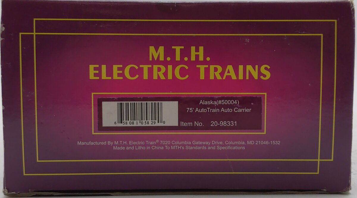 MTH 20-98331 Alaska 75' AutoTrain Auto Carrier LN/Box
