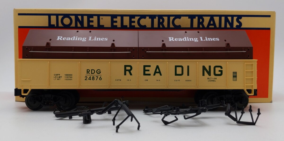 Lionel 6-17405 O Gauge Reading Gondola with Coil Covers #24876 EX/Box
