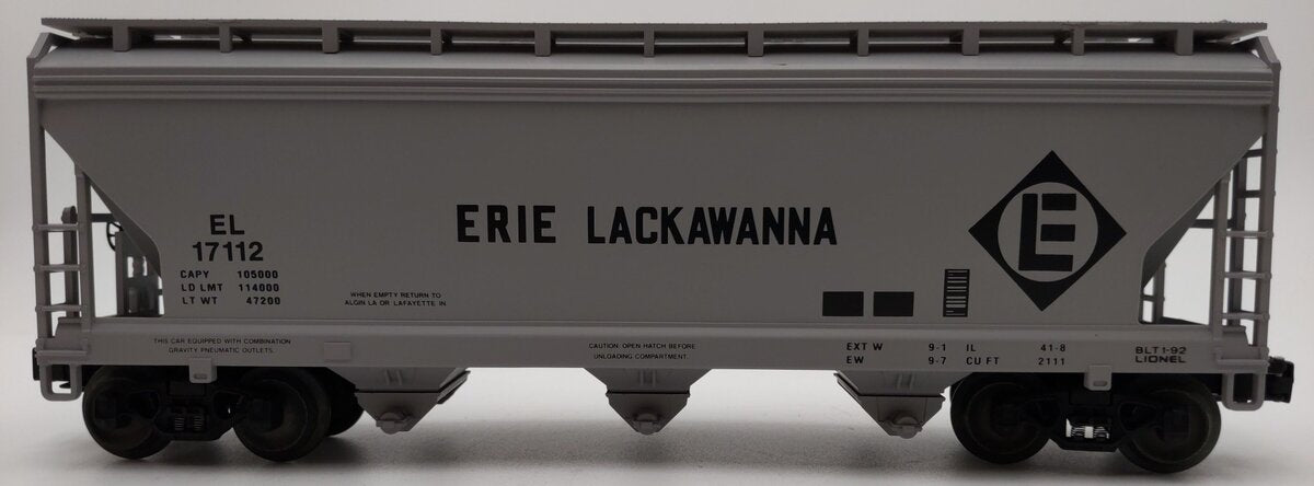 Lionel 6-17112 O Gauge Erie Lackawanna ACF Center Flow 3-Bay Hopper LN/Box