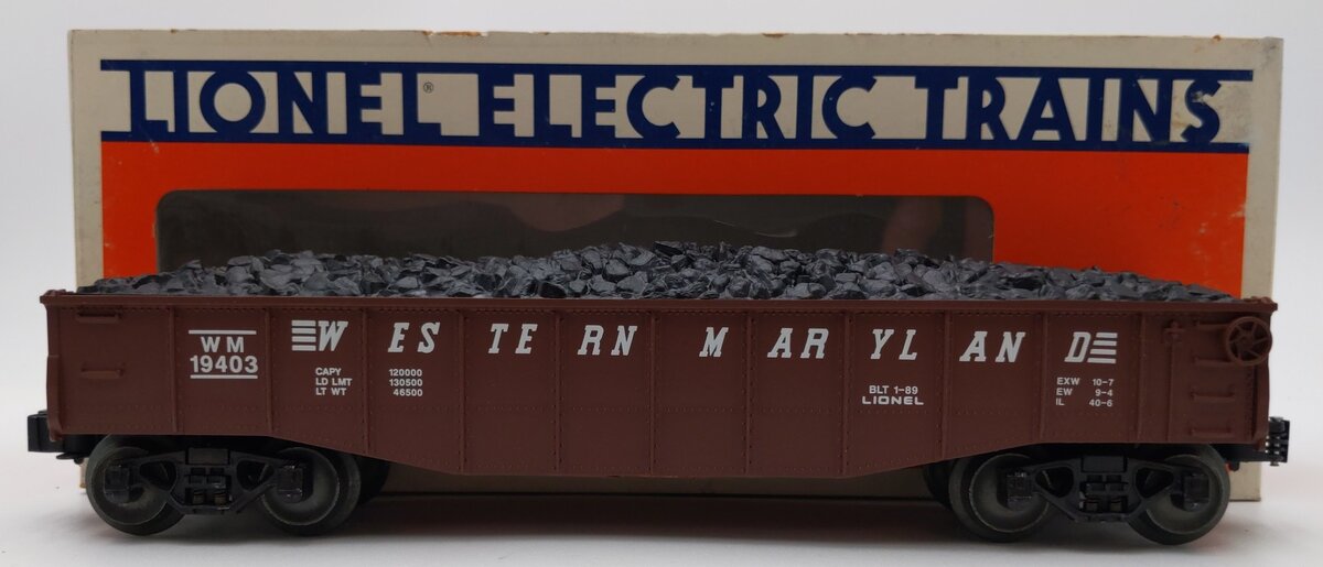 Lionel 6-19403 O Gauge Western Maryland Gondola with Coal Load #19403 LN/Box