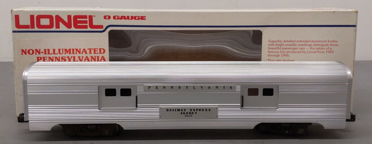 Lionel 6-9570 O Gauge Pennsylvania Railway Express Aluminum Baggage Car LN/Box
