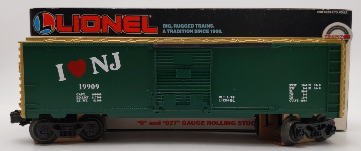 Lionel 6-19909 O Gauge I Love New Jersey Boxcar LN/Box