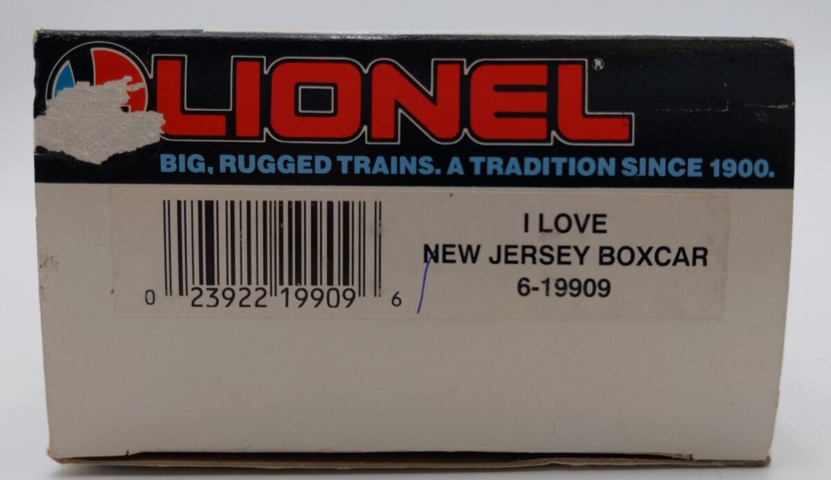 Lionel 6-19909 O Gauge I Love New Jersey Boxcar LN/Box