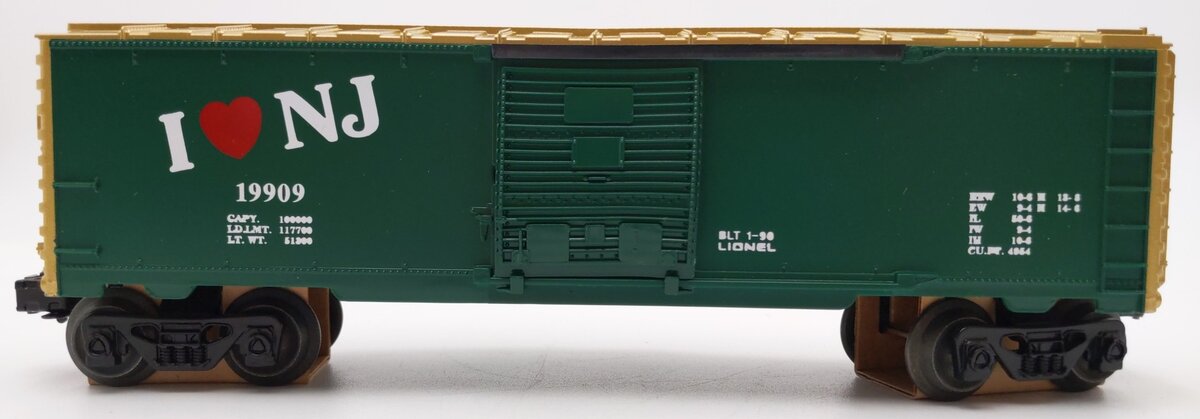 Lionel 6-19909 O Gauge I Love New Jersey Boxcar LN/Box