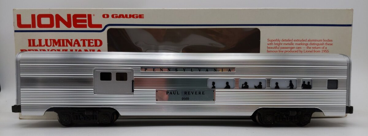 Lionel 6-9569 O Gauge Pennsylvania "Paul Revere" Aluminum Combine Car LN/Box