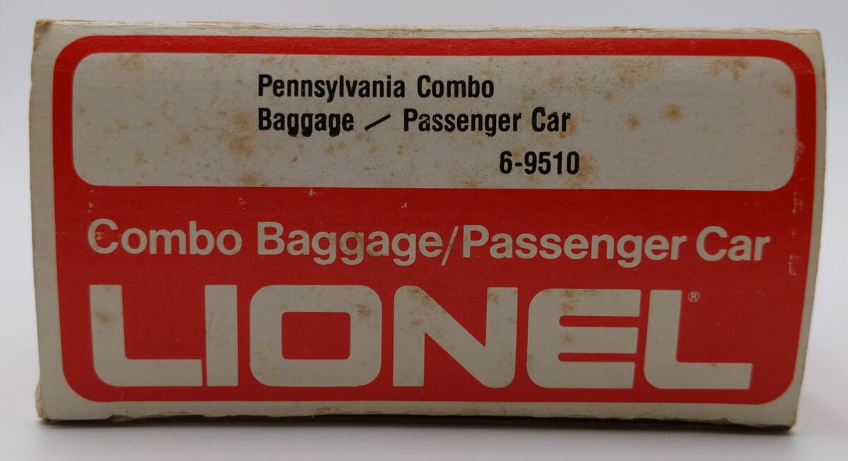 Lionel 6-9510 O Gauge Pennsylvania Mail Combo Baggage/Passenger Car LN/Box
