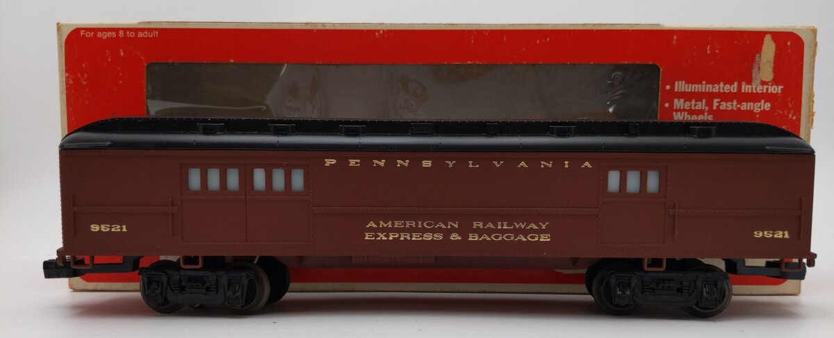 Lionel 6-9521 O Gauge Pennsylvania Illuminated Baggage Car #9521 EX/Box