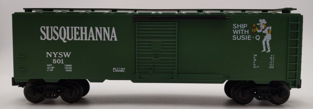 Lionel 6-17213 O Gauge Susquehanna Single-Door Boxcar #501 LN/Box